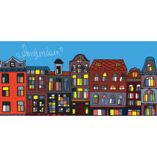 Graphic Colorful Houses Mug