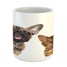 Cat and Dog Shocked Staring Mug