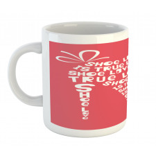 Woman Shoes Coral Words Mug