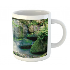 Waterfall Flows Rocks Mug