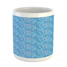 Blue Tones Boteh Art Mug