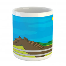 Farm Horse and Chicken Cartoon Mug