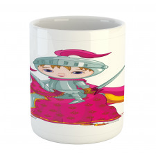 Knight Child on Horse Cartoon Mug