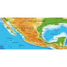 Detailed Map of Mexico Oceans Mug