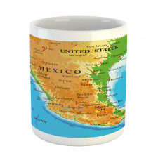 Detailed Map of Mexico Oceans Mug