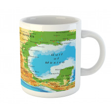 Detailed Map of Mexico Oceans Mug