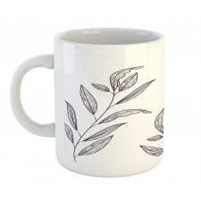 Hatched Look Leaves Art Mug