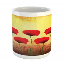 Retro Poppy Flowers Mug