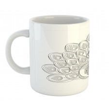 Outline Design Peacock Bird Mug