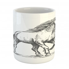 Sketchy Graphic of a Horse Mug