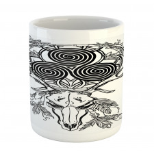 Deer Skull Feather Boho Mug