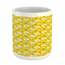 Flowers Buds Leaves on Dots Mug