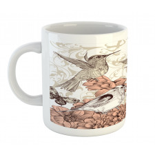 Birds Butterflies Art Mug