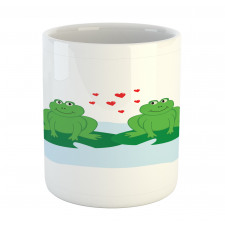 Cartoon 2 Frogs in Romance Mug