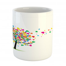 Colorful Hearts Leaves Trees Mug