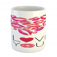 Kisses Lipsticks Lettering Mug