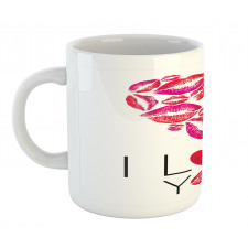 Kisses Lipsticks Lettering Mug