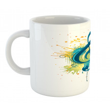 Clef on Modern Splash Motifs Mug