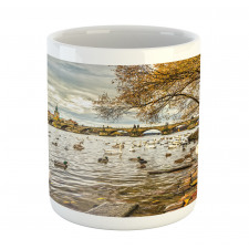 Swimming Swans in River Mug