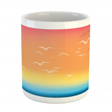 Seagull Palm Trees Sun Mug