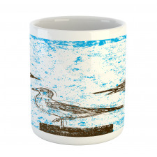 Grungy Sketch Seagulls Mug