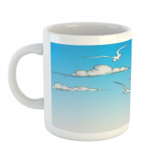 Seagulls Flying Ombre Sky Mug