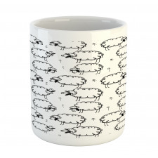 Funny Sheeps on a Meadow Mug