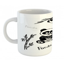 Hand Drawn Panda Poses Mug