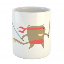 Samurai Figh Kitty Ninja Mug