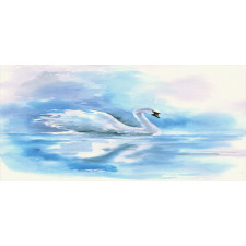 Swan in Hazy River Art Mug
