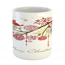 Red Bird Floral Tree Mug