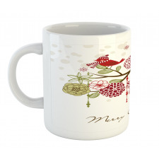 Red Bird Floral Tree Mug