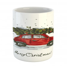 Retro Car with Tree Mug