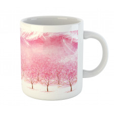 Cherry Trees Feathers Mug