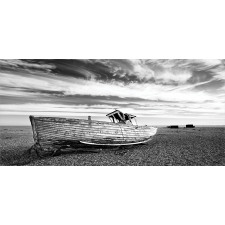 Wooden Boat on Beach Dusk Mug