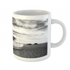 Wooden Boat on Beach Dusk Mug