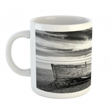 Wooden Boat on Beach Dusk Mug