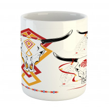 Bulls Head with Feather Mug