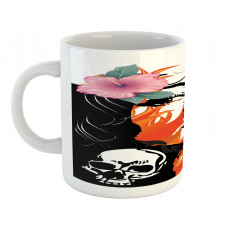 Pink Flower and Skull Mug