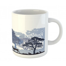 Grey Wild Forest Animals Mug