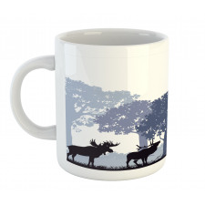 Grey Wild Forest Animals Mug