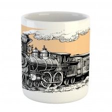 Old Wooden Train Mug