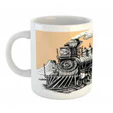 Old Wooden Train Mug