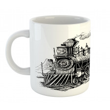 Rustic Old Train Mug