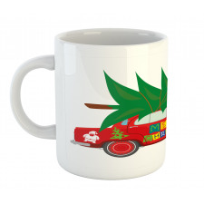 Red Vintage Car Elf Mug