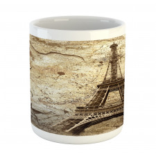 Eiffel Tower on Grunge Wall Mug