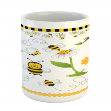 Bees Daisies Chamomile Mug