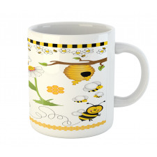 Bees Daisies Chamomile Mug