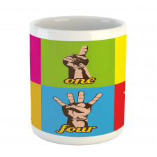 Colored Number Hands Mug