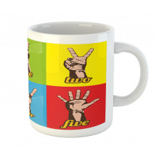 Colored Number Hands Mug